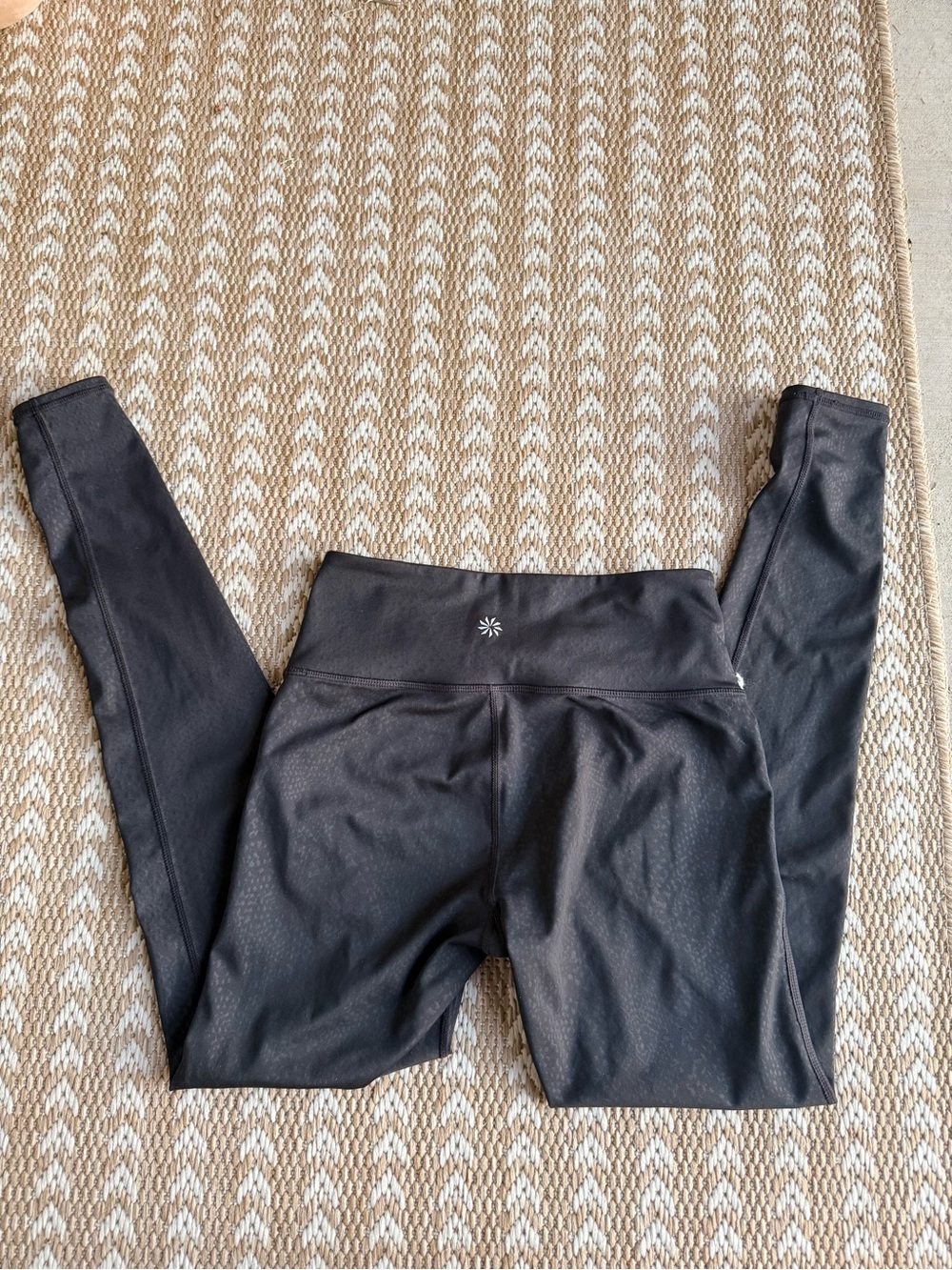 Athleta Kids Black Performance Leggings with Subtle Logo